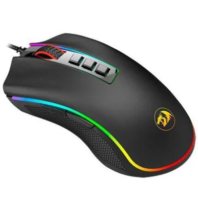 Mouse gamer redragon cobra preto com led rgb m711 | R$136