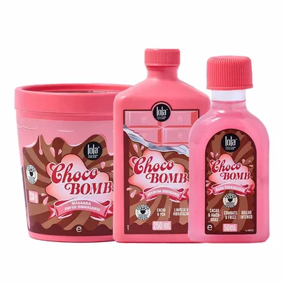 Lola Cosmetics Chocobomb Kit - Óleo + Máscara + Shampoo para Todos os Tipos de Cabelo Kit