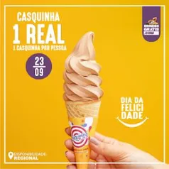 Casquinha por 1 real na Chiquinho Sorvetes