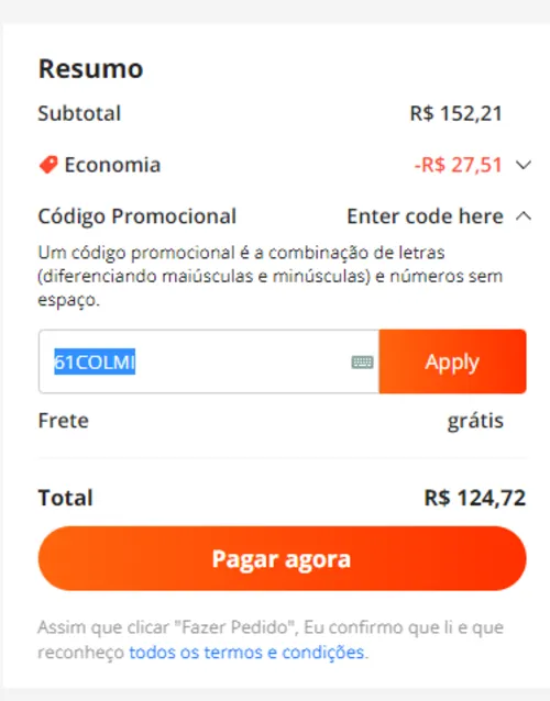 Imagem na descrição da promoção