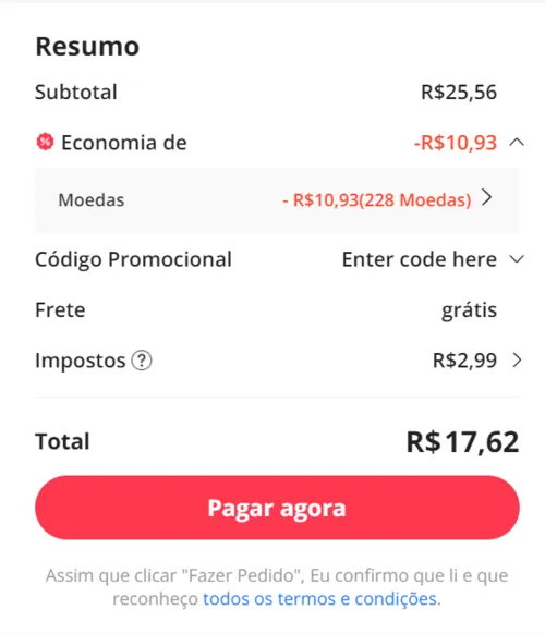 Imagem na descrição da promoção