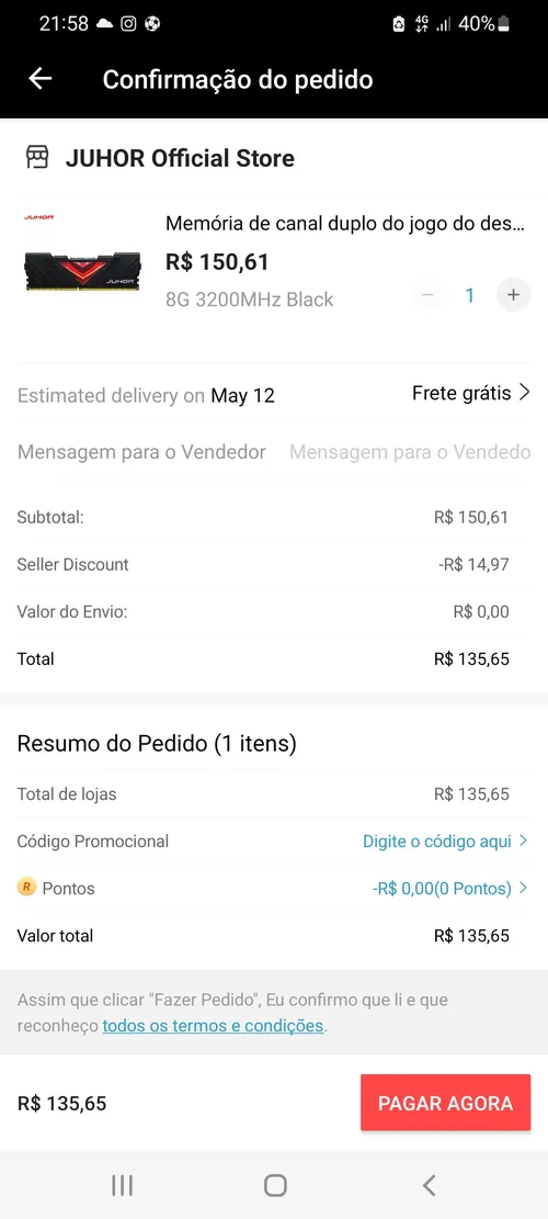 Imagem na descrição da promoção