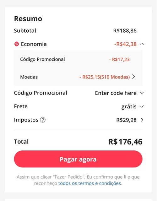 Imagem na descrição da promoção