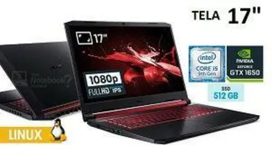 Notebook Gamer Aspire Nitro 5 512GB SSD AN517-51-50JS Intel Core I5 8GB 17,3'  | R$4879