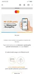 [PRIMEIRO USO] R$ 15 OFF para Pagamento de contas - Mastercard e Recarga Pay