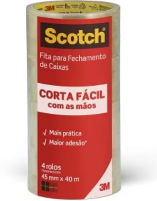 Fita Scotch Corta Fácil 45 mm x 40 m - 4 Rolos