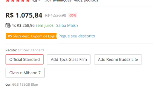 Imagem na descrição da promoção