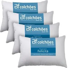 [R$38 AME] Kit 4 Travesseiro Fibra Siliconada Antialérgico 45x65cm BF Colchões | R$76