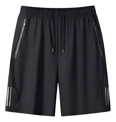 Short Masculino Bermuda 2 Bolsos Zíper Secagem Rápida Fina