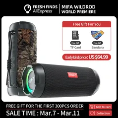 Caixa de Som mifa WildRod Portable Bluetooth Speaker Wireless HiFi  