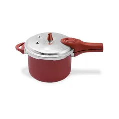 [R$177,59 AME SC] Panela De Pressão Ceramic Life Pressure Vermelho Com Indução 4,2l Brinox