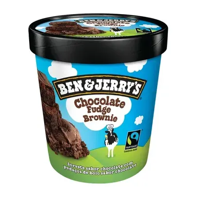 Sorvete Ben & Jerry's 458ml  Sabores: Fudge Brownie, Caramelo ou Phish