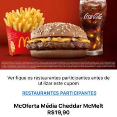 Sanduíche Mc Donalds Cheddar McMelt - R$19,90