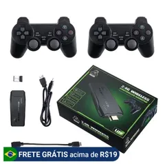 Videogame Stick 10mil 2 Controles Sem Fio Console Original Portatil Jogos Retro Antigo