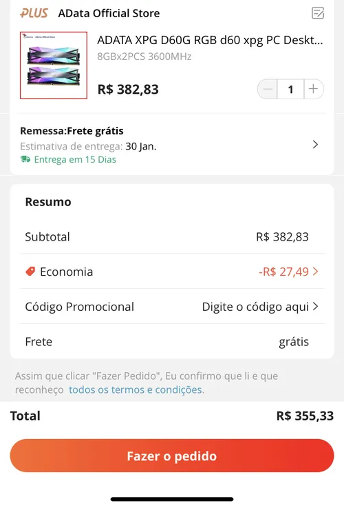 Imagem na descrição da promoção