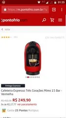 Cafeteira Expresso Três Corações Mimo 15 Bar - Vermelha - R$250