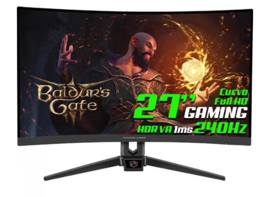 Monitor ASRock Phantom Gaming, 27 Pol, 240Hz, Curvo, FHD, VA, 1ms, 113% sRGB, HDR, HDMI/DP, PG27F15RS1A