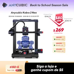 ANYCUBIC Kobra 2 Neo Impressora 3D FDM com LeviQ 2.0 Auto-leveling 220*220*250mm Tamanho de impressão Extrusora integrada pré-instalada - AliExpress 