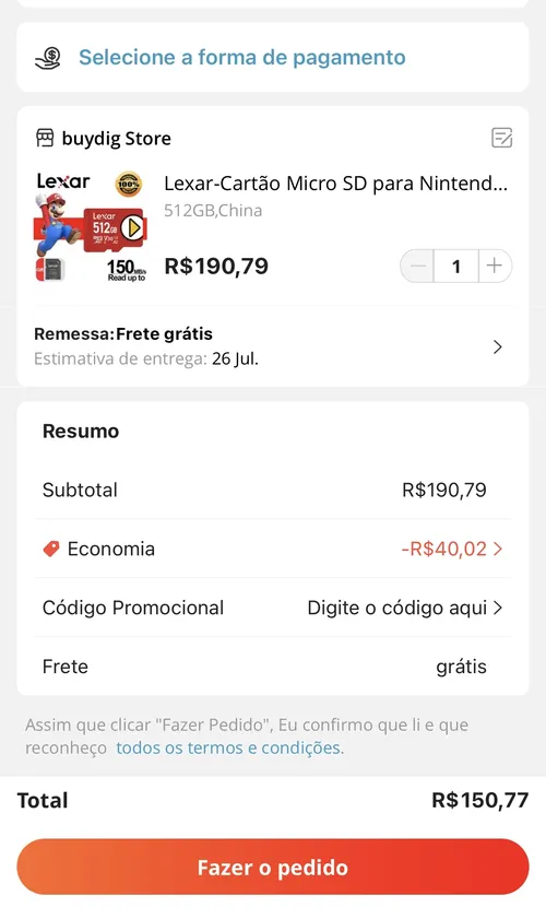 Imagem na descrição da promoção