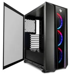 GABINETE GAMER PICHAU FRILLBACK X RGB LATERAL VIDRO, PGF-X01, 3 FANS INCLUSAS