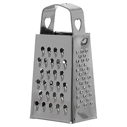 MINI (pequeno) Mimo Style Ralador em Inox, 4 Faces, Feito Inteiramente de Aço Inoxidável, Lâminas Afiadas, Ergonomicamente Projetado