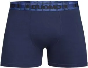 [PRIME] Cueca Boxer Algodão Duomo - Elástico Xadrez de 35mm - Marinho | R$10