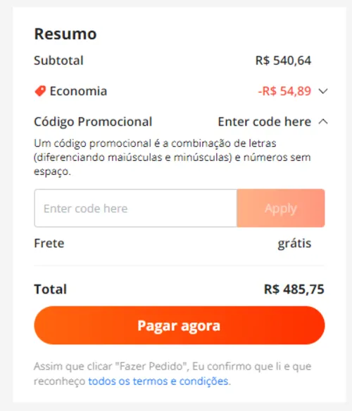 Imagem na descrição da promoção