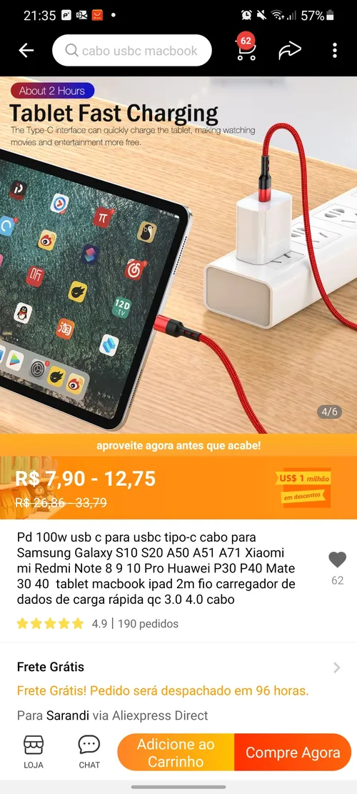 Imagem na descrição da promoção