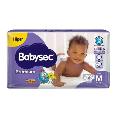 Foto do produto Fralda Babysec Premium Hiper M 68 Unidades