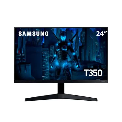 Monitor Gamer Samsung 24” FHD, 75Hz, HDMI, VGA, Freesync, Preto, Série T350