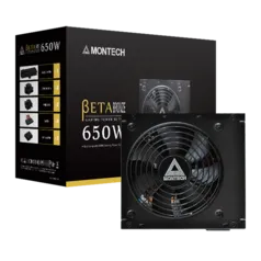 Fonte Montech BETA Bronze 650W, 80 Plus Bronze, PFC Ativo