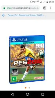 Game Pro Evolution Soccer 2018 - PES 2018 - PS4 - R$29