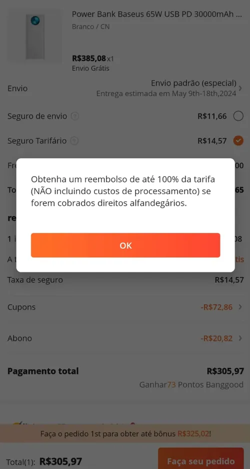 Imagem na descrição da promoção