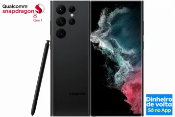 [C. OURO + MAGALUPAY]  Smartphone Samsung Galaxy S22 Ultra 256GB Preto 5G - 12GB RAM 6,8” Câm. Quádrupla + Selfie 40MP