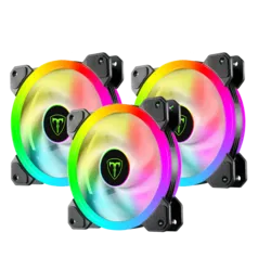 Kit Fan com 3 unidade T-Dagger 120mm, Rainbow, Black,T-TGF513