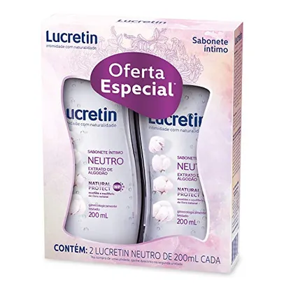 [REC] Kit Sabonete Líquido Íntimo Lucretin Neutro 200Ml 2 Unidades, Lucretin