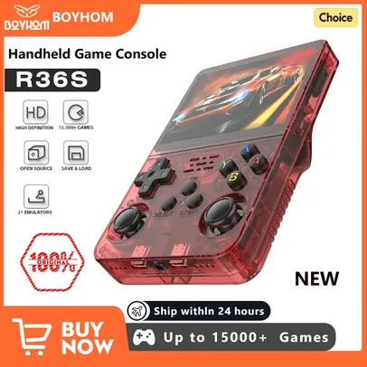 [Taxas Inclusas/R$119 Moedas App] Console Retrô R36S 64GB Portátil, Tela IPS 3,5 Polegadas - Mais de 20 Emuladores