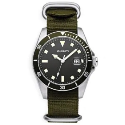Relógio akium masculino nylon verde - 03e39gl02-vcss-vx42 - R$203