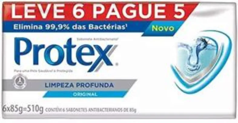 [PRIME] Sabonete em Barra Protex Limpeza Profunda Original 85g - 6un