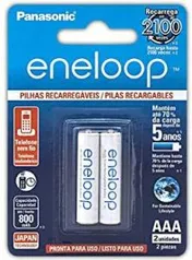 [PRIME] Pilha Recarregável Eneloop AAA (Palito) Panasonic 2 unid | R$45