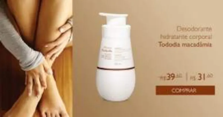[Natura] Desodorante Hidratante Corporal Macadâmia Pele Extra Seca Tododia - 400ml - De R$39,60 por R$31,60