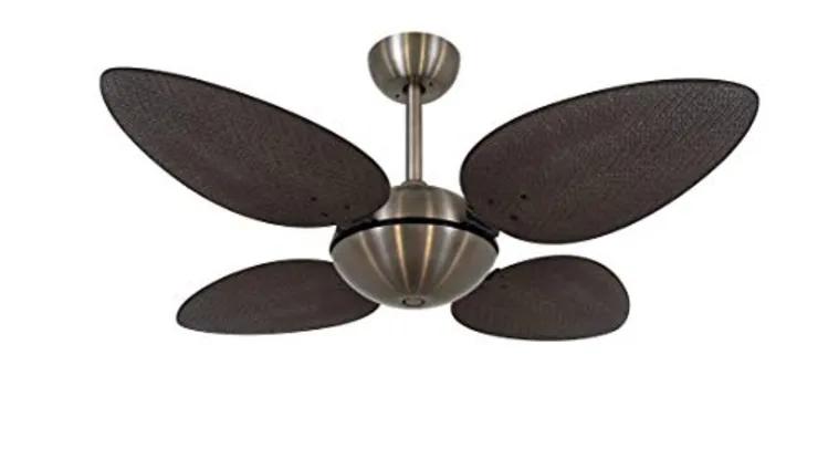 Ventilador De Teto Bronze 4 Pás Volare Office Petalo Palmae Tabaco 127v Volare Volare 110v Bronze