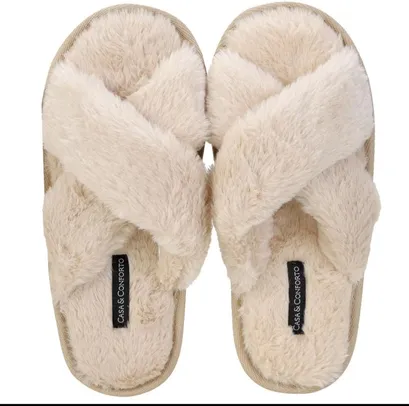 [AME SC R$4,59] Pantufa Feminina Bege P - Casa E Conforto