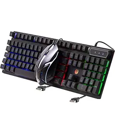 [Prime] Kit Home Teclado E Mouse Usb Com Led Abnt2 Com Ç Haiz Hz300 | R$114