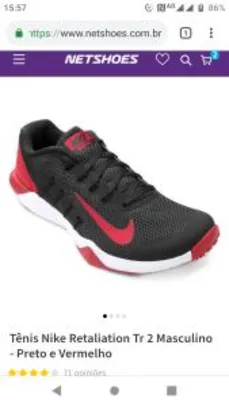Tênis Nike Retaliation Tr 2 Masculino - Preto e Vermelho - R$205