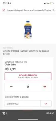 Iogurte Danone: Vitamina de Frutas - 1350g - R$4