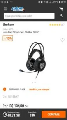 Headset Sharkoon Skiller SGH1 | R$114