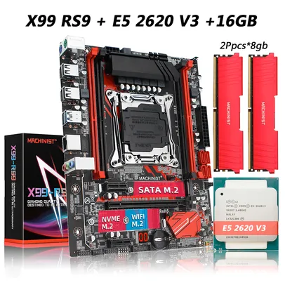 Kit Placa-Mãe Machinista X99 RS9 + Xeon E5 2620 V3 + 2*8 GBs DDR4