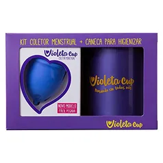 Violeta Cup Kit Coletor Menstrual + Caneca Higienizadora Tipo B Cor Azul