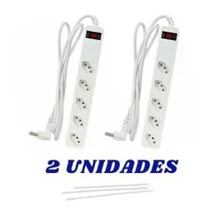 Kit 2 Filtro De Linha Clamper 5 Tomadas Iclamper Energia Branco R$86